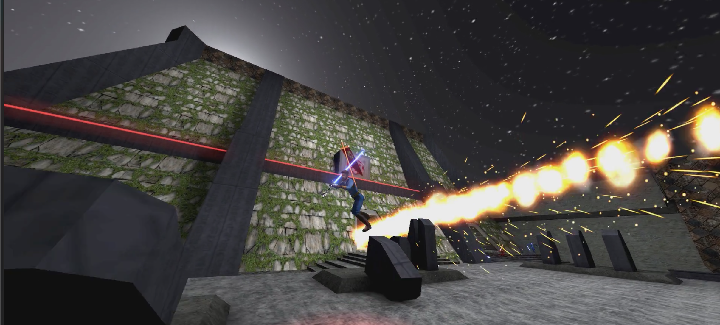 Star Wars space battle scene
